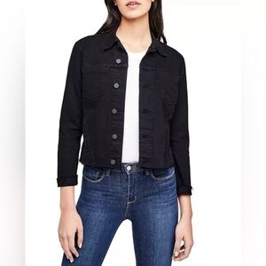 NWT L'AGENCE Janelle Slim-Fit Raw Denim Jacket